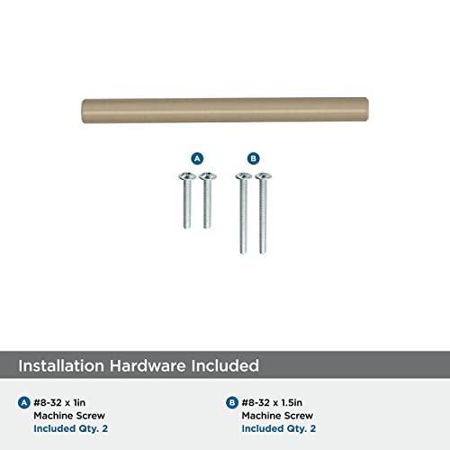 Image of Amerock 3 inch Bar Pulls Golden Champagne Drawer Pull | 3 inch (76mm) Center-to-Center Mounting Distance and 5-3 /8 inches Overall Length, Durable Carbon Steel Cabinet Hardware