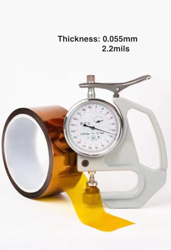 Image of 2mils Thick Polyimide Adhesive Tape, HighTemperature and Heat Tape, for Masking, Soldering, Electrical, 3D Printer Application (100mm x 36yds (1roll))