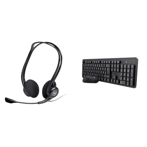 Logitech 960 Kopfhörer, Stereo-Headset, & Trust Ymo II Leise Tastatur Maus