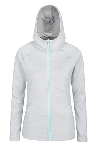 Preisvergleich Produktbild Mountain Warehouse Dynamic Chakra IsoCool-Damen-Hoodie Sommerpullover, leicht, schnell trocknend, atmungsaktiv, transportiert Feuchtigkeit ab Reisen Hellgrau 48