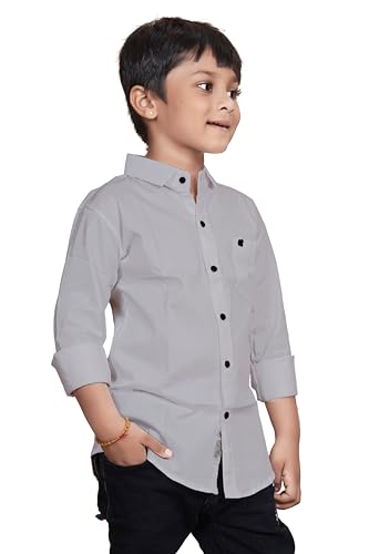 Image of Sky Pearl Boys Spread Collar Casual Full Sleeve Shirt