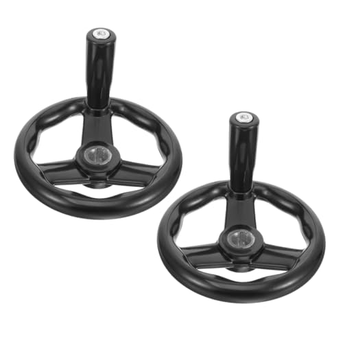 Alipis 2 Piezas rueda de mano volante desmontable manivela del volante rueda manual volante de fresado para máquina herramienta volante hecho a mano volante de torno Black