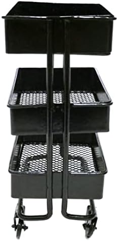 Eyccier Doll House Storage Trolley Cart 3 Tier Kitchen Bathroom Rack with Wheels Mobile Shelves