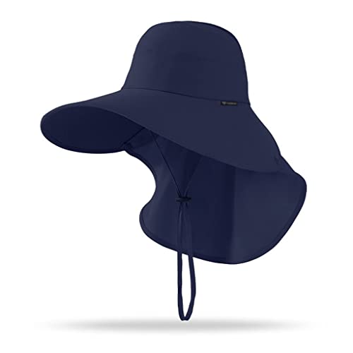Chapeau de soleil homme randonnée et pêche avec grand bord et protection visage été