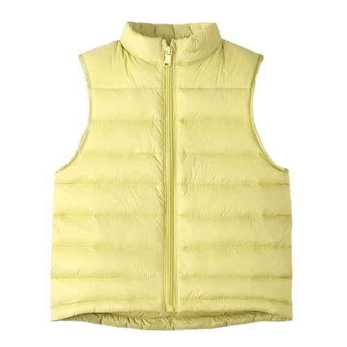 Moonker Boys Girls Thermal Down Jacket Vest with Hat Sleeveless Plain Puffer Vest Fall Winter Warm Solid Thick Waistcoat
