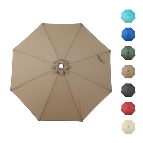 COWVIE 9ft Market Umbrella Canopy Replacement for 8 Ribs Patio Umbrella, Outdoor Table Parasol Replacement for Yard, Canopy Only by COWVIE - Used condition - US$20.45