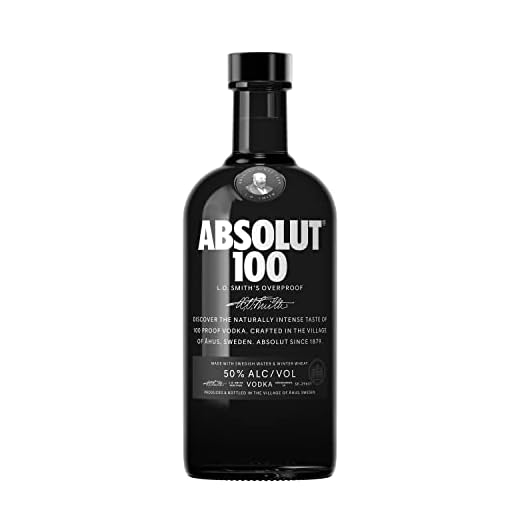 Absolut Vodka 100 – Edel-Vodka in eleganter, schwarzer Flasche – Luxuriöses Genusserlebnis – 1 x 0,7 l