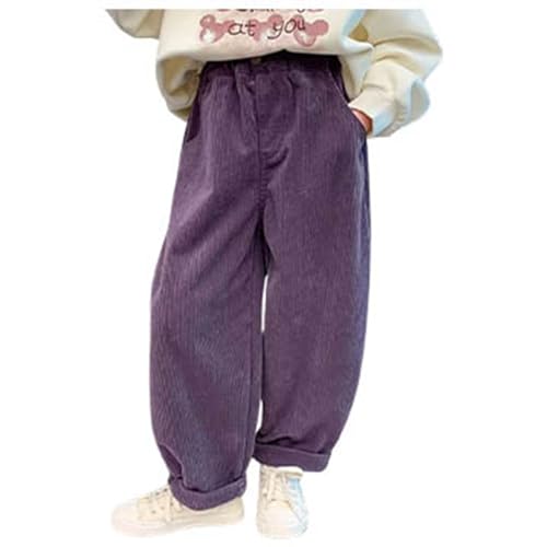 Cordhose Kinder Mädchen Elastische Bund Aktive Jogger Jogginghose mit Kordelzug Winter Einfarbig Warme Freizeithose Kordhosen Sporthose Outdoorhose Activewear Hosen Für 8-15 Jahre