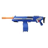BuzzBee Air Warriors Agitator Dart-Blaster - Pump-Action - Riesiges 30-Schuss Trommelmagazin - Inkl. 50 Darts - Modularer Lauf/Visier - Bis 22m Reichweite