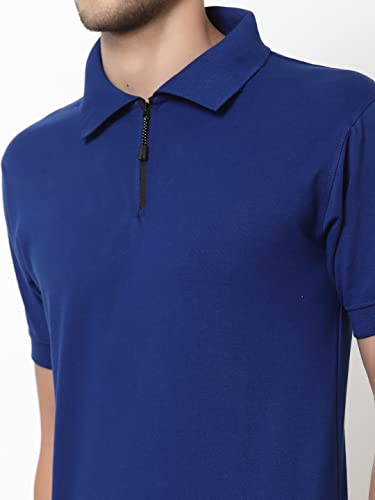 Image of UZARUS Men's Solid Cotton Regular Fit Polo T-Shirt