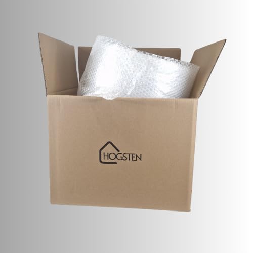HOGSTEN Luftpolsterfolie Rolle 50m x 50cm - Noppenfolie für Versand, Verpackung und Umzug -100% recycelbar - Bubble Wrap Polstermaterial Verpackungsmaterial 50my (0,5m x 50m)