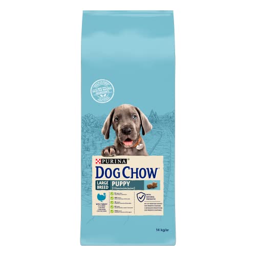 DOG CHOW Chien Puppy Large Breed Croquettes avec de la Dinde pour Chiot 14 kg