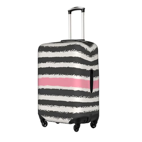 Red & Gray Stripes Tsa Approved Luggage Cover For 18-32 Inch Suitcases Scratch-Resistant Stretch Luggage Cover2