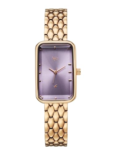Fastrack Vyb Aurora with Quartz Analog Purple Dial Rose Gold Alloy Strap Watch for Girls - FV60128WM01W