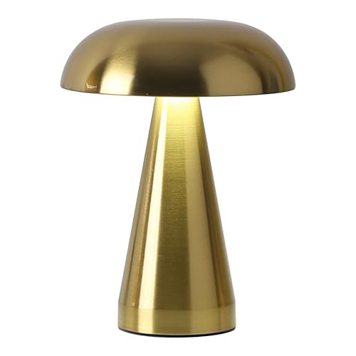 Lampada Da Tavolo LED Design Moderno Senza Fili Ricaricabile Controllo Touch Forma Di Fungo Colore Oro Selezione Colore Intensità Dimmerabile Altezza Regolabile 3000/4500/600K AbatJour Comodino