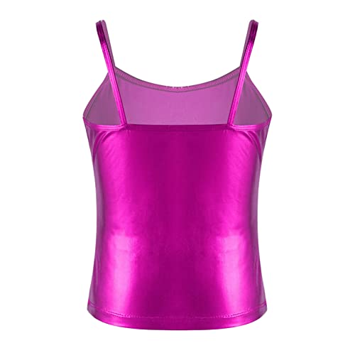 Kids Girls Shiny Metallic Sequin Sleeveless Tank Top Casual Sport Shirt Dancewear Training Practicing2