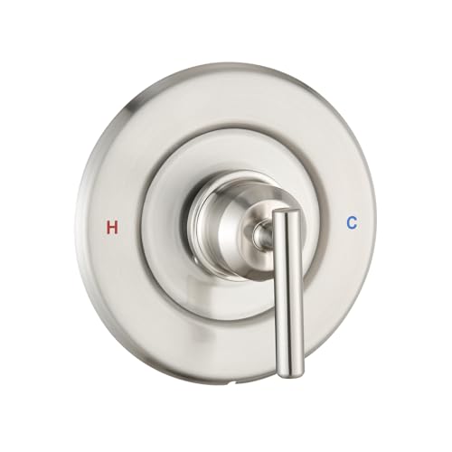 Replacement for Moen Posi-Temp Valve Only Shower Faucet Trim Kit (Valve& Catridge Not Inclued), Volume and Temperature Control Level Handle, Brushed Nickel