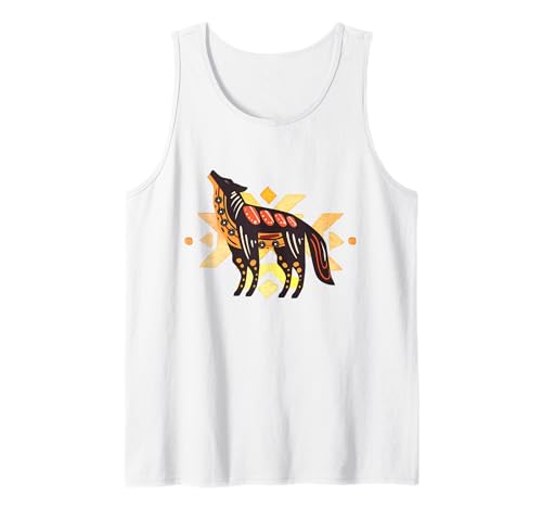 Native American Indian Coyote Wolf Tank Top