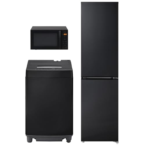 アイリスオーヤマ 新生活セット 家電セット 3点セット 洗濯機7kg 黒+冷蔵庫239L 黒+レンジ17L 黒