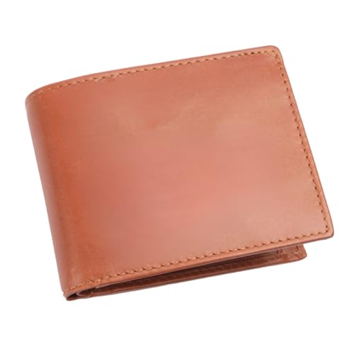 Leather Men's Wallet – Genuine Leather, Multiple Card Slots, Zipper Pocket, Slim Bifold Design, Elegant & Durable(Tan)