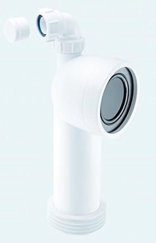 McalpineWC-CON8V 90 Degree Bend Adjustable Length Rigid WC Connector with Vent Boss, White