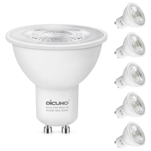 DiCUNO GU10 4.5W LED Cool White Bulbs Cover