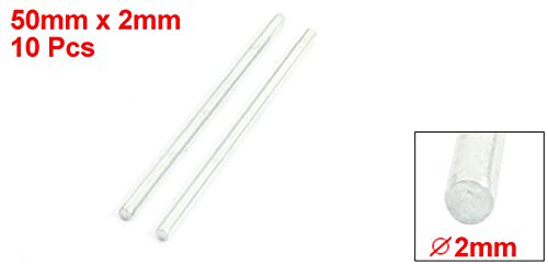 uxcell RC Airplane 50mm x 2mm Stainless Steel Axle Round Drill Rod Bar 10Pcs