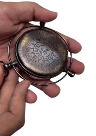 Brújula Vintage de Latón con Dial Zodiacal y Estilo Astrolabio miniatura 2