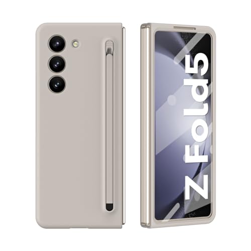 Protège-écran Galaxy Z Fold 5 et coque fine grise pour travailler en déplacement