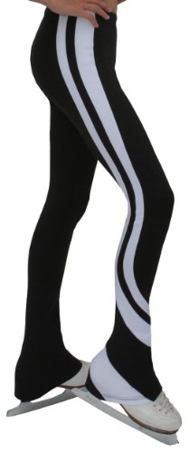 ChloeNoel Figure Skating Swirls Pants P26 White Adult Small