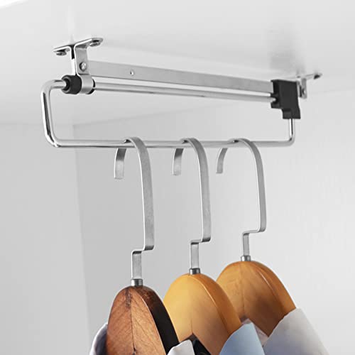 Barra de armario retráctil, resistente, 25 kg de carga, extensible, para armarios estrechos, ahorra espacio, ideal para un almacenamiento eficiente de ropa (25 cm)