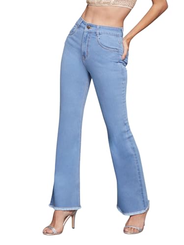 Image of Miss Chase Women's Wide-Leg High-Rise Regular-Length Stretchable Shaping Denim Jeans