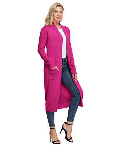 Image of GRACE KARIN Essential Solid Open Front Maxi Long Knitted Cardigan Sweater for Women