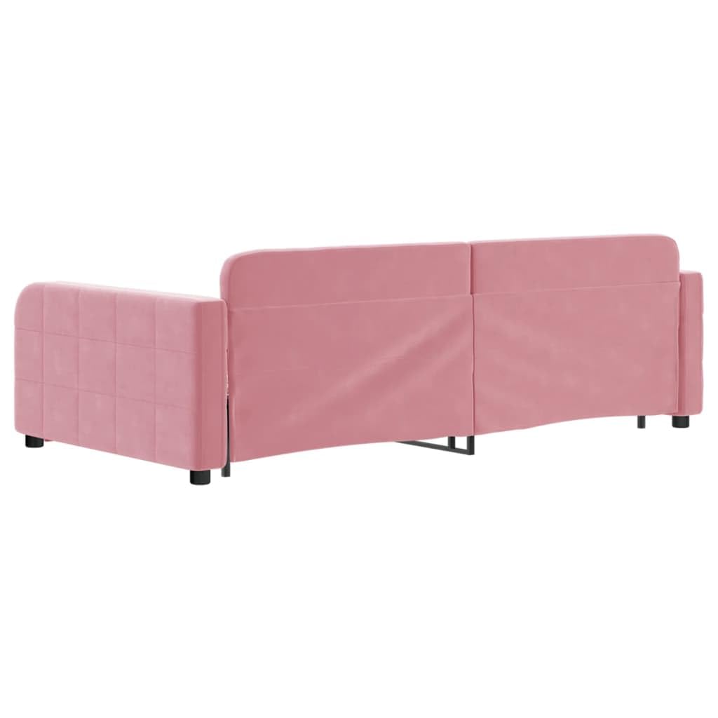 Générique Lit de Jour avec lit gigogne Rose 100x200 cm Velours,Meubles,Lits & Accessoires,Lits & Cadres de lit,3196939