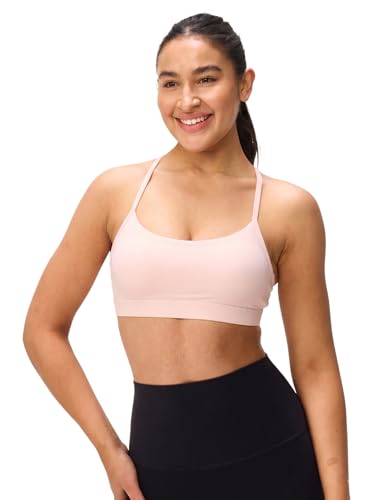 Image of Womens Y Back Padded Sports Bra Strappy U Neck Butter Soft Low Impact Workout Bras Yoga Pilates Walking