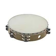 10 inch drum Pretuned Rivetted head 2 rows of jingles Natural skin