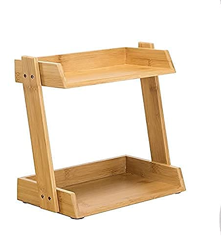 ArkitMakeup organizer with Cosmetics Perfume Display Stand, Desktop Shelf Shelves Makeup Storage Holder Large Capacity On Display Shelf with 2 Layers Ply Wood makeup organiser