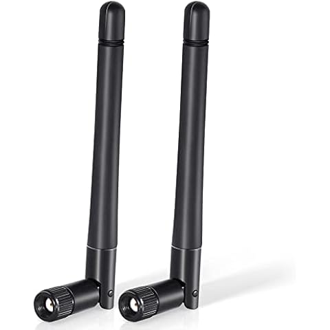 Bingfu WiFi Antenna RP-SMA WiFi Aerial 2.4GHz 5GHz 5.8GHz 3dBi MIMO RP-SMA Male Antenna (2-Pack) for WiFi Router Wireless Network Card USB Adapter Security IP Camera Video Surveillance Monitor Cover
