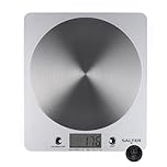 Salter 1036 SVSSDR Disc Digital Kitchen Scale – Electronic Food Scale, Add & Weigh Multiple Ingredients, 5kg Capacity, Aquatronic for Measuring Liquids, Easy Read LCD Display, Includes Battery