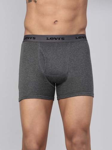 Image of Levi's 001 Classic Boxer Brief for Men | 100% Pure Cotton | Solid | Mid-Rise Men's Underwear | Anti-Roll Waistband | Durable Comfort with Extra Supportive Gusset | Functional Fly | Pack of 2