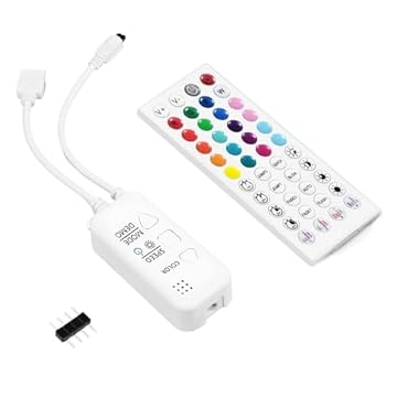 ShineBurky Striscia LED Bluetooth Controller 44 Tastidi con Sincronizzazione Musicale Controllo APP IR Remote Control DC5V-24V Controller di RGB Strisce LED e Luci LED Strip Light