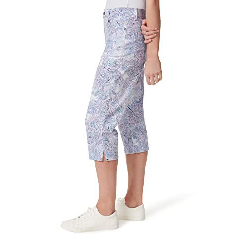 Gloria Vanderbilt Women's Amanda Capri Jean, Lavender Kiss-Prussian Paisl, 14 Regular #TOP1
