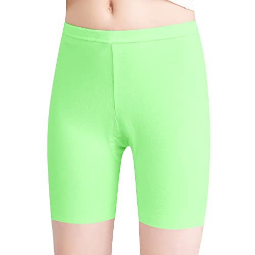 L&K-II Mallas niña Culotte Corto Ciclista de algodón Culotte Verano Uni Color Verde 134/140