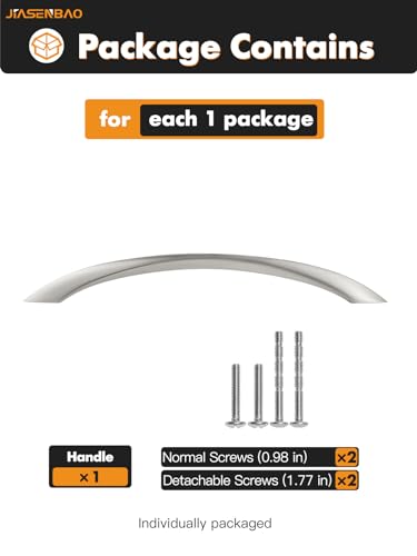 Image of 5 Pack Brushed Nickel Cabinet Pulls 7.56 Inch Arch Twisted Silver Handles Drawer Kitchen Cupboard Bathroom Dresser Cabinet Hardware Zinc Alloy
