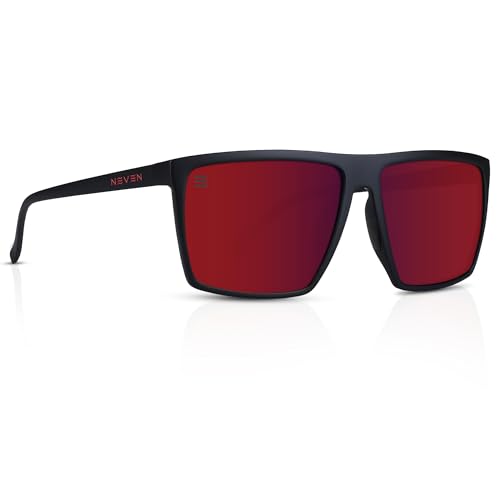 NEVEN Mens Polarized Sunglasses - Chic Rectangular Glasses - UV Protection Glasses for Coastal Activities.