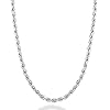 Miabella Solid 925 Sterling Silver Italian 2mm, 3mm Diamond-Cut Braided Rope Chain Necklace for Men Women Made in Italy