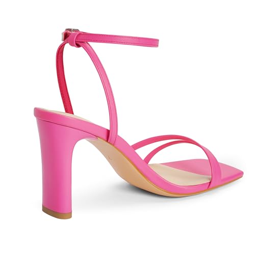 Image of Modatope Womens Sandals Square Open Toe Chunky High Heels Strappy Ankle Strap Sandals Comfort Dress Party Shoes