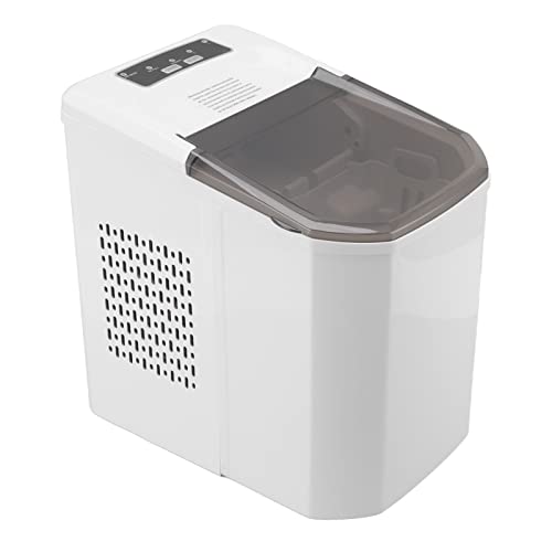 Máquina fabricadora de hielo de mostrador, fabricadora portátil de hielo de 160 W con cuchara y canasta para hielo, 9 cubos de hielo listos en 8 minutos, fabricadora de hielo para mostrador en casa, cocina, oficina, fiestas, campamento y RV