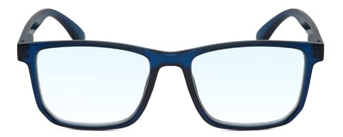 Image of Calabria R861 Rectangular Blue Light Blocking Reading Glasses Men Women Trendy Eyeglass Work Gaming Computer Readers w /Case