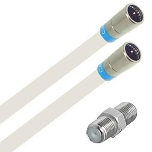 Fritz!Box 6690 Cable Router Netzwerk Anschlusskabel Deluxe Premium 8K Cabelcon Schnellstecker + Verbinder Weiss 10 Meter